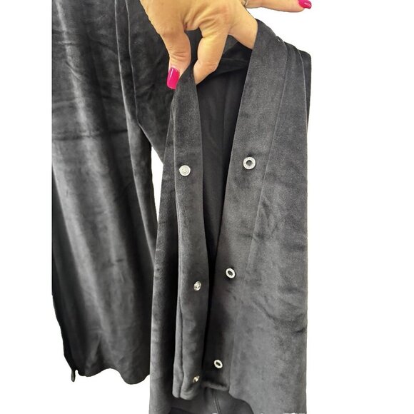 Victorias Secret Velour Track Pants XL Black Glam Rhinestone Y2K Wide Leg Lounge - Picture 4 of 11